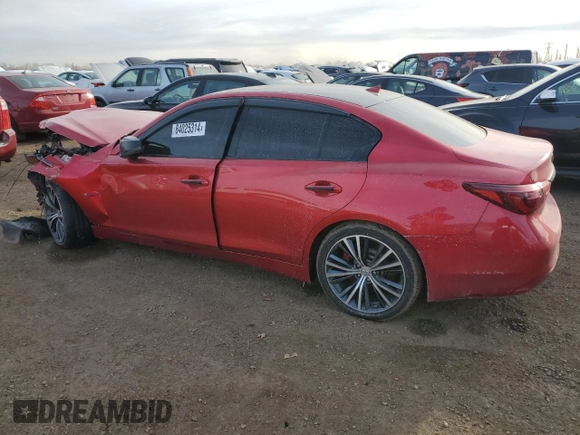 2020 Infiniti Q50 Red Sport 400 with VIN JN1FV7AR5LM660021, listed as a Copart auction lot 84025314 with 69,032 mi miles and Salvage Title. Bid and sale history available at carsss.com. Image 2.