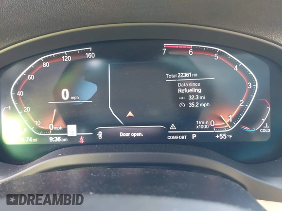 2020 BMW X3 xDrive30i with VIN 5UXTY5C02L9D58605, listed as a IAAI auction lot 41939854 with 22,361 mi miles and . Bid and sale history available at DreamBid. Image 7.