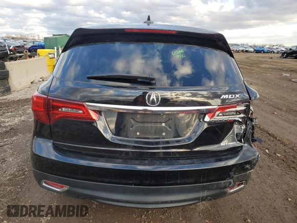 2016 Acura MDX w/Tech with VIN 5FRYD4H43GB060015, listed as a Copart auction lot 47367805 with 108,237 mi miles and Salvage Title. Bid and sale history available at carsss.com. Image 6.