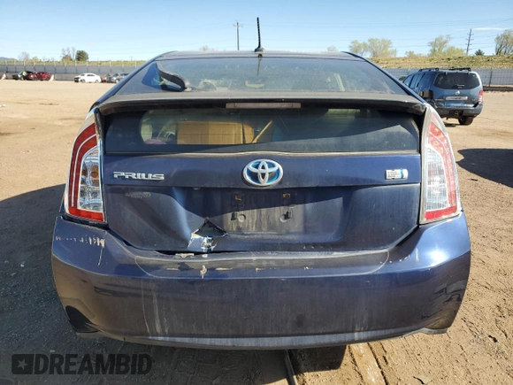 2013 Toyota Prius One with VIN JTDKN3DU8D1698558, listed as a Copart auction lot 53392615 with Not Provided miles and Salvage Title. Bid and sale history available at DreamBid. Image 6.