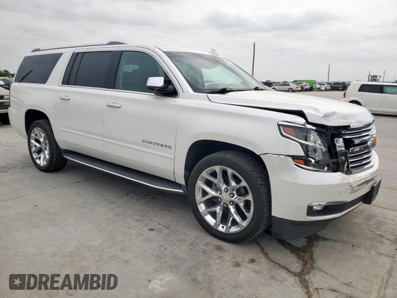 2018 Chevrolet Suburban Premier with VIN 1GNSCJKC5JR184384, listed as a Copart auction lot 53512255 with 161,503 mi miles and Salvage title. Bid and sale history available at DreamBid. Image 4.