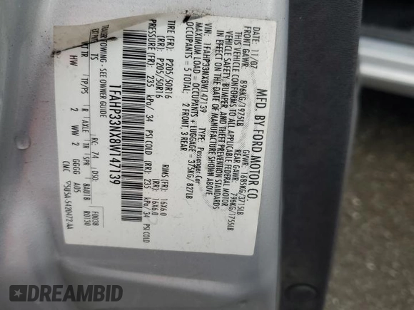 2008 Ford Focus SE z VIN 1FAHP33NX8W147139, wystawiony jako Copart lot #57520415 z przebiegiem 151 852 mil mil oraz Szkoda całkowita • Salvage title. Historia ofert i sprzedaży dostępna na DreamBid. Obrazek 12.
