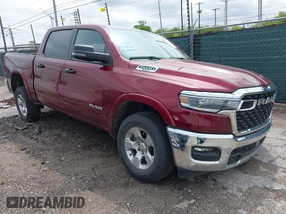 2025 Ram 1500 Big Horn with VIN 1C6SRFFP0SN583236, listed as a IAAI auction lot 42109324 with 18,621 mi miles. Bid and sale history available at carsss.com. Image 1.