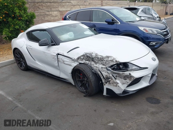 2024 Toyota Supra 3.0 with VIN WZ1DB0G09RW068052, listed as a IAAI auction lot 42164218 with 8,694 mi miles and . Bid and sale history available at DreamBid. Image 1.
