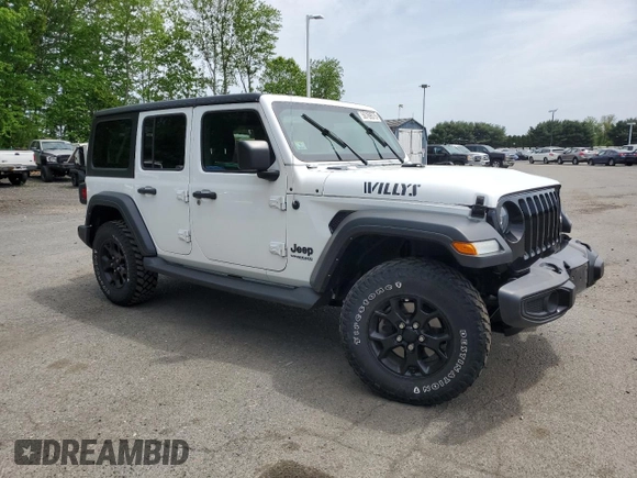 2021 Jeep Wrangler Unlimited Willys z VIN 1C4HJXDN3MW731183, wystawiony jako Copart lot #56769575 z przebiegiem 34 624 mil mil oraz Szkoda całkowita • Salvage title. Historia ofert i sprzedaży dostępna na DreamBid. Obrazek 4.