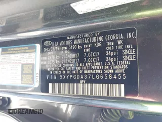 2020 Kia Sorento LX z VIN 5XYPGDA37LG658455, wystawiony jako IAAI lot #42232301 z przebiegiem 43 666 mil mil oraz . Historia ofert i sprzedaży dostępna na DreamBid. Obrazek 9.