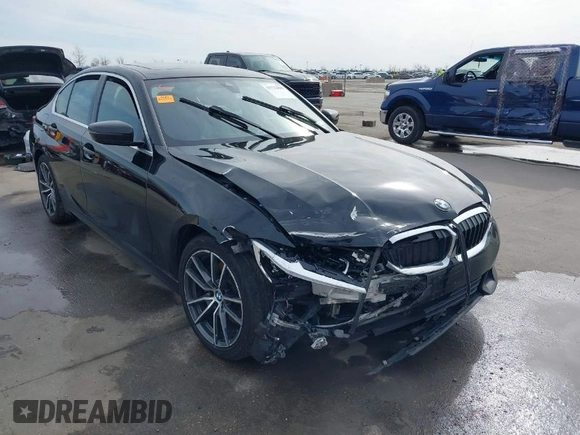 2020 BMW 3 Series 330i with VIN 3MW5R1J06L8B14835, listed as a IAAI auction lot 41722889 with 1 mi miles. Bid and sale history available at carsss.com. Image 1.