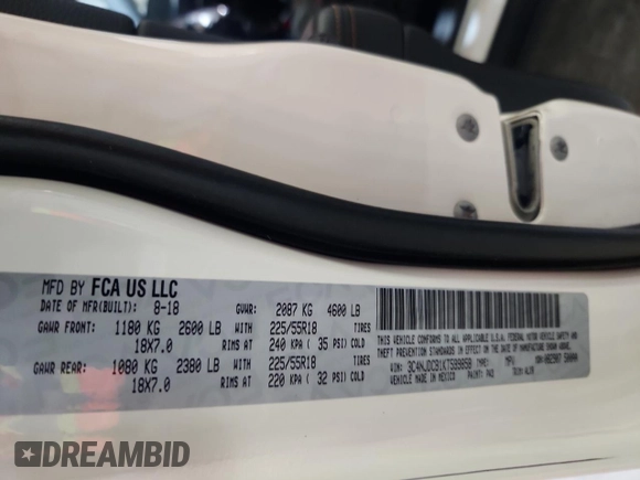 2019 Jeep Compass Limited with VIN 3C4NJDCB1KT599858, listed as a Copart auction lot 62866285 with 86,874 mi miles and Non repairable. Bid and sale history available at DreamBid. Image 13.