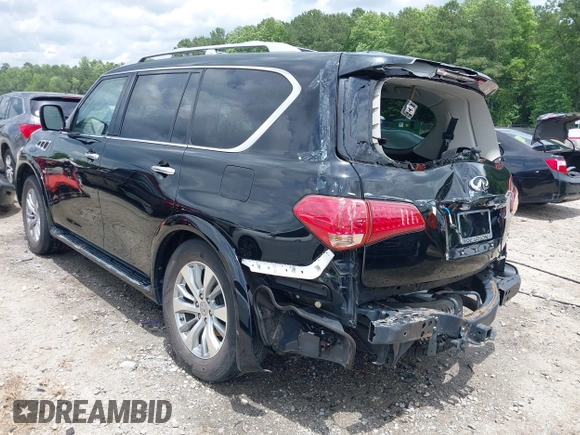 2017 Infiniti QX80 Signature Edition with VIN JN8AZ2NE9H9152154, listed as a IAAI auction lot 42457572 with 108,080 mi miles and . Bid and sale history available at DreamBid. Image 3.