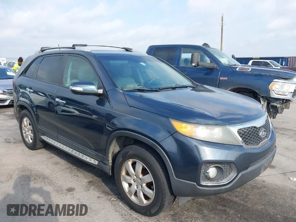 2011 Kia Sorento LX with VIN 5XYKT4A13BG186953, listed as a IAAI auction lot 42075887 with 214,444 mi miles. Bid and sale history available at carsss.com. Image 1.