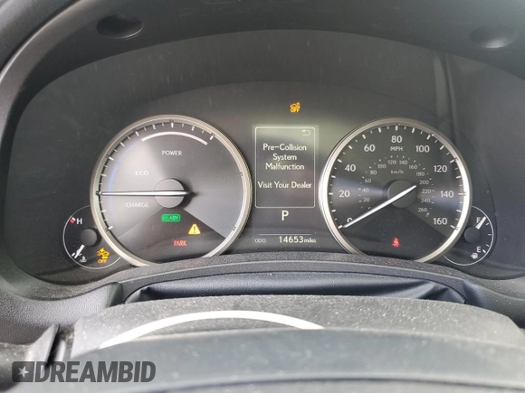 2021 Lexus NX 300h with VIN JTJGJRDZ2M2167458, listed as a Copart auction lot 57650945 with 14,653 mi miles and Salvage title. Bid and sale history available at DreamBid. Image 9.