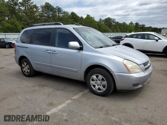 2007 Kia Sedona with VIN KNDMB133076135686, listed as a Copart auction lot 61406634 with 121,909 mi miles and Non Repairable. Bid and sale history available at carsss.com. Image 4.