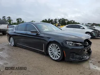 2020 BMW 7 Series 740i with VIN WBA7T2C07LGL17103, listed as a Copart auction lot 54065375 with 53,598 mi miles and Salvage Title. Bid and sale history available at carsss.com. Image 4.