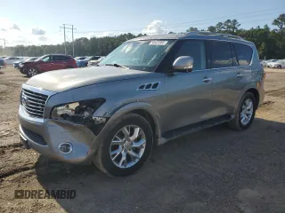 2011 Infiniti QX56 8-passenger z VIN JN8AZ2ND1B9701893, wystawiony jako Copart lot #56422805 z przebiegiem 204 823 mil mil oraz Szkody całkowita. Historia ofert i sprzedaży dostępna na DreamBid. Obrazek 1.