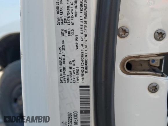 2022 Ram 2500 Big Horn z VIN 3C6UR5DL3NG322697, wystawiony jako Copart lot #55618875 z przebiegiem 132 590 mil mil oraz Czysty tytuł • Clean title. Historia ofert i sprzedaży dostępna na DreamBid. Obrazek 12.