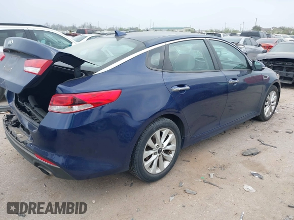 2017 Kia Optima LX with VIN 5XXGT4L35HG140543, listed as a IAAI auction lot 41801762 with 95,626 mi miles. Bid and sale history available at carsss.com. Image 4.