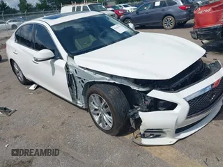 2015 Infiniti Q50 Sport with VIN JN1BV7AP4FM330923, listed as a IAAI auction lot 42562750 with 89,953 mi miles and . Bid and sale history available at DreamBid. Image 1.
