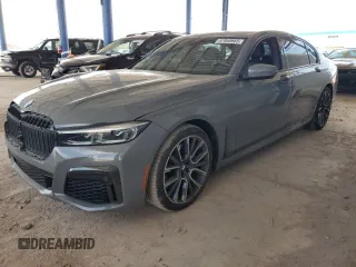 2020 BMW 7 Series 740i xDrive with VIN WBA7T4C07LGF97250, listed as a Copart auction lot 57860665 with 75,801 mi miles and Salvage title. Bid and sale history available at DreamBid. Image 1.