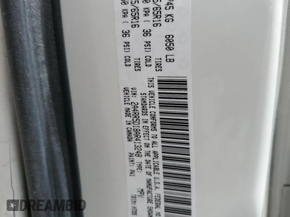 2010 Chrysler Town & Country Touring with VIN 2A4RR5D18AR413248, listed as a Copart auction lot 54856335 with 170,530 mi miles and Salvage Title. Bid and sale history available at DreamBid. Image 13.