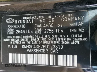 2011 Hyundai Genesis with VIN KMHGC4DE7BU123319, listed as a Copart auction lot 72771514 with 140,615 mi miles and Salvage Title. Bid and sale history available at carsss.com. Image 12.