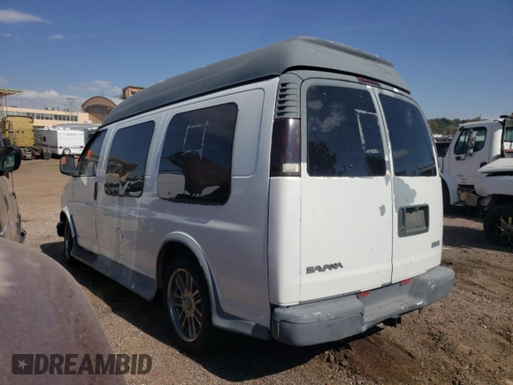 2000 GMC Savana z VIN 1GDFG15RXY1219889, wystawiony jako Copart lot #76055684 z przebiegiem 129 427 mil mil oraz Szkoda całkowita • Salvage title. Historia ofert i sprzedaży dostępna na DreamBid. Obrazek 2.