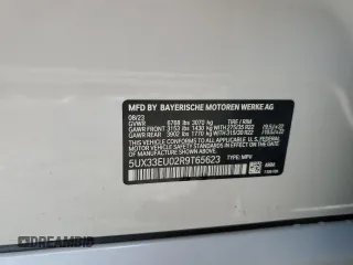 2024 BMW X5 M60i with VIN 5UX33EU02R9T65623, listed as a Copart auction lot 68249373 with 0 mi miles and Salvage Title. Bid and sale history available at carsss.com. Image 12.