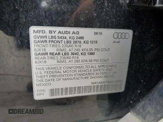 2019 Audi Q5 Premium with VIN WA1ANAFY6K2125353, listed as a Copart auction lot 44098445 with 103,860 mi miles and Salvage title. Bid and sale history available at DreamBid. Image 14.