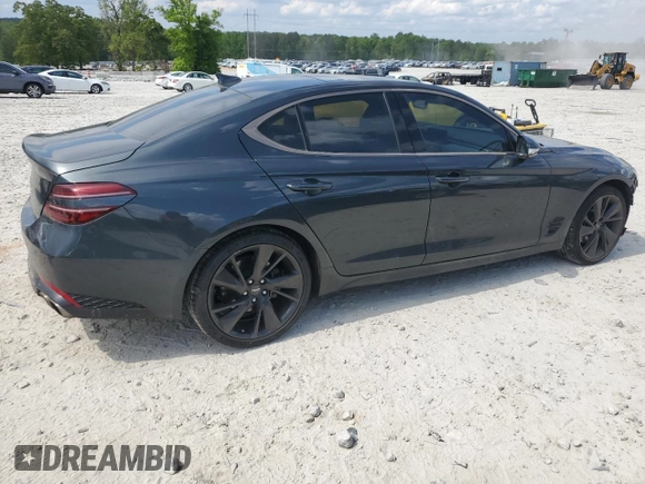 2023 Genesis G70 2.0T with VIN KMTG34TA4PU120566, listed as a Copart auction lot 53307455 with 31,933 mi miles and Salvage title. Bid and sale history available at DreamBid. Image 3.