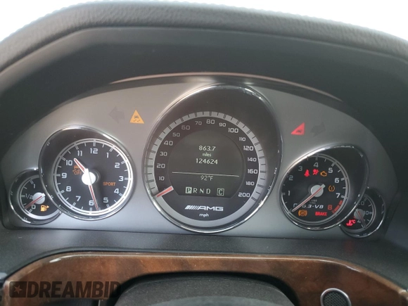 2011 Mercedes-Benz E 63 AMG with VIN WDDHF7HB2BA434696, listed as a Copart auction lot 75232434 with 124,624 mi miles and Salvage title. Bid and sale history available at DreamBid. Image 9.