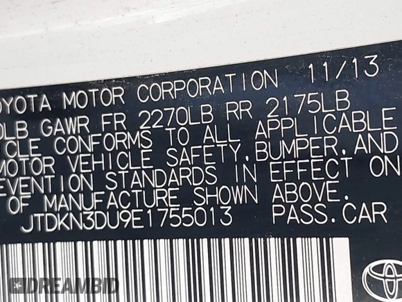 2014 Toyota Prius Four z VIN JTDKN3DU9E1755013, wystawiony jako IAAI lot #42228158 z przebiegiem 136 391 mil mil oraz . Historia ofert i sprzedaży dostępna na DreamBid. Obrazek 9.