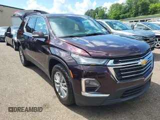 2022 Chevrolet Traverse LT Cloth z VIN 1GNERGKW8NJ184957, wystawiony jako IAAI lot #42621025 z przebiegiem 92 072 mil mil oraz . Historia ofert i sprzedaży dostępna na DreamBid. Obrazek 1.