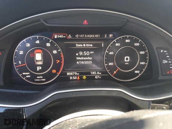2019 Audi Q7 Premium Plus with VIN WA1LAAF79KD003621, listed as a Copart auction lot 51954365 with 80,679 mi miles and Salvage Title. Bid and sale history available at carsss.com. Image 9.