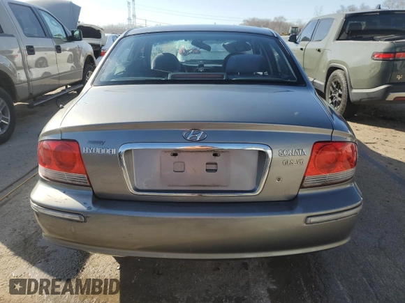 2003 Hyundai Sonata GLS with VIN KMHWF35H43A778742, listed as a Copart auction lot 48564195 with 0 mi miles and Salvage Title. Bid and sale history available at carsss.com. Image 6.