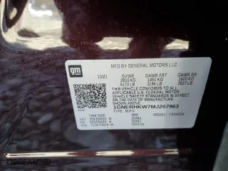 2021 Chevrolet Traverse LT Leather with VIN 1GNERHKW7MJ267963, listed as a Copart auction lot 51031185 with 32,460 mi miles and Salvage Title. Bid and sale history available at carsss.com. Image 14.