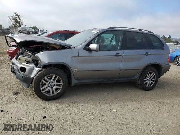 2005 BMW X5 3.0i with VIN 5UXFA13525LY02042, listed as a Copart auction lot 58061944 with 152,251 mi miles and Salvage Title. Bid and sale history available at carsss.com. Image 1.