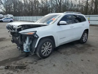 2018 Jeep Cherokee Overland with VIN 1C4PJMJX4JD622920, listed as a Copart auction lot 42170485 with 74,335 mi miles and Salvage Title. Bid and sale history available at carsss.com. Image 1.