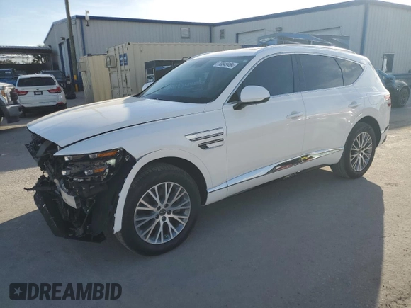 2021 Genesis GV80 with VIN KMUHB4SB2MU062837, listed as a Copart auction lot 79848464 with 61,294 mi miles and Salvage title. Bid and sale history available at DreamBid. Image 1.