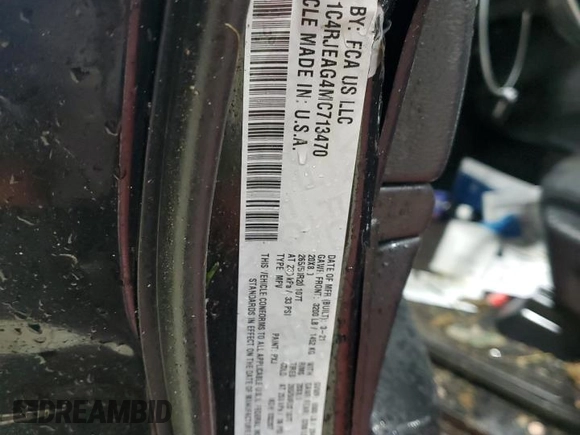 2021 Jeep Grand Cherokee Laredo X with VIN 1C4RJEAG4MC713470, listed as a Copart auction lot 57846325 with Not provided miles and Salvage title. Bid and sale history available at DreamBid. Image 13.