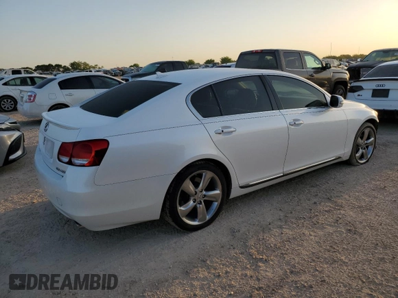 2008 Lexus GS 350 with VIN JTHBE96S780036009, listed as a Copart auction lot 52458385 with 150,857 mi miles and Salvage Title. Bid and sale history available at carsss.com. Image 3.