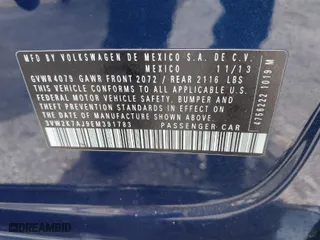 2014 Volkswagen Jetta Sedan S with VIN 3VW2K7AJ9EM391783, listed as a IAAI auction lot 41623537 with 181,097 mi miles. Bid and sale history available at carsss.com. Image 9.