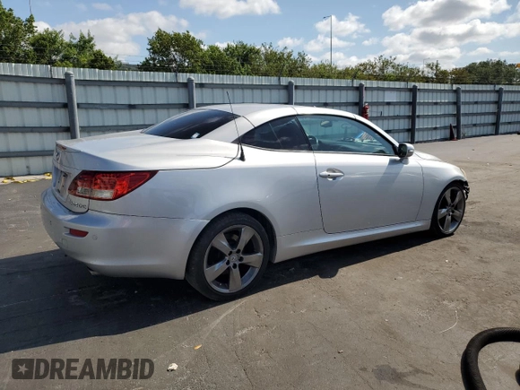 2010 Lexus IS 250 C z VIN JTHFF2C20A2506434, wystawiony jako Copart lot #55491365 z przebiegiem 203 942 mil mil oraz Szkoda całkowita • Salvage title. Historia ofert i sprzedaży dostępna na DreamBid. Obrazek 3.