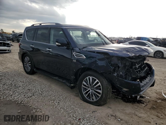 2022 Nissan Armada SL with VIN JN8AY2BDXN9677573, listed as a Copart auction lot 85111554 with 42,637 mi miles and Salvage Title. Bid and sale history available at carsss.com. Image 4.