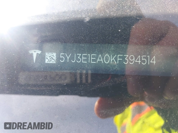 2019 Tesla Model 3 Mid Range with VIN 5YJ3E1EA0KF394514, listed as a IAAI auction lot 42080985 with Not Provided miles and . Bid and sale history available at DreamBid. Image 9.