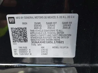 2025 Chevrolet Equinox FWD LT with VIN 3GNAXHEG8SL170821, listed as a IAAI auction lot 41946061 with 17,581 mi miles. Bid and sale history available at carsss.com. Image 9.