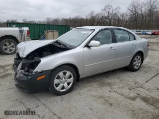 2007 Kia Optima LX with VIN KNAGE123775150985, listed as a Copart auction lot 48113175 with 87,433 mi miles and Salvage Title. Bid and sale history available at carsss.com. Image 1.