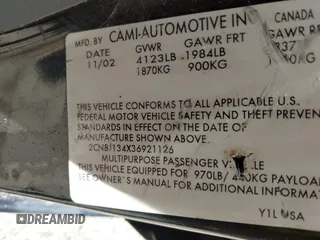 2003 Chevrolet Tracker with VIN 2CNBJ134X36921126, listed as a IAAI auction lot 42536787 with 199,063 mi miles and . Bid and sale history available at DreamBid. Image 9.