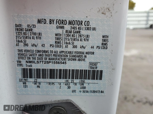 2023 Ford Transit Connect XLT z VIN NM0LS7T25P1556545, wystawiony jako Copart lot #45956285 z przebiegiem 36 631 mil mil oraz Czysty tytuł • Clean title. Historia ofert i sprzedaży dostępna na DreamBid. Obrazek 13.