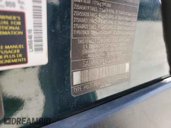 2016 Land Rover Range Rover Sport HSE with VIN SALWR2PFXGA664616, listed as a Copart auction lot 58308375 with 110,139 mi miles and Salvage title. Bid and sale history available at DreamBid. Image 13.