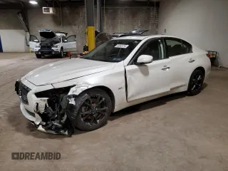 2017 Infiniti Q50 Premium with VIN JN1CV7AR2HM681323, listed as a Copart auction lot 45665735 with 107,082 mi miles and Salvage Title. Bid and sale history available at carsss.com. Image 1.