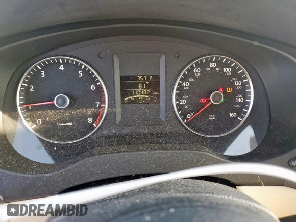 2012 Volkswagen Jetta SE with VIN 3VWDX7AJXCM341336, listed as a Copart auction lot 62117055 with 110,492 mi miles and Salvage title. Bid and sale history available at DreamBid. Image 9.